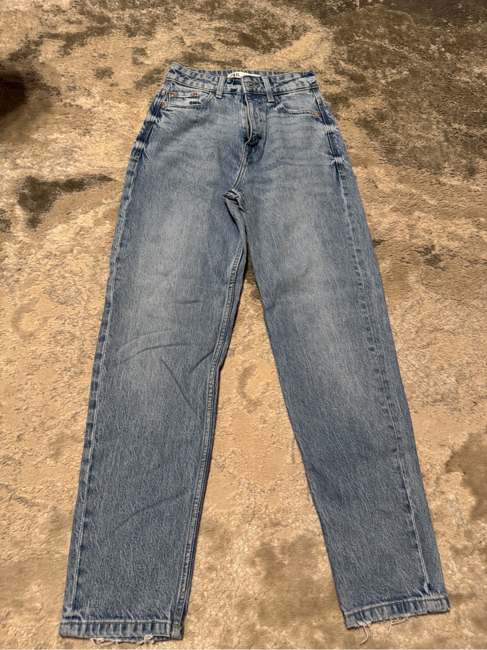 Zara Light Blue High-Waist Denim Jeans